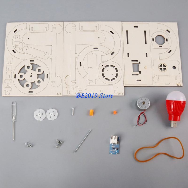 Q0KB Creative Wooden Hand Cran - Renewable Energy For Kids 评论和价格