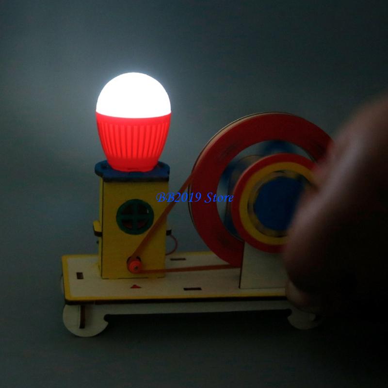 Q0KB Creative Wooden Hand Cran - Renewable Energy For Kids 评论和价格